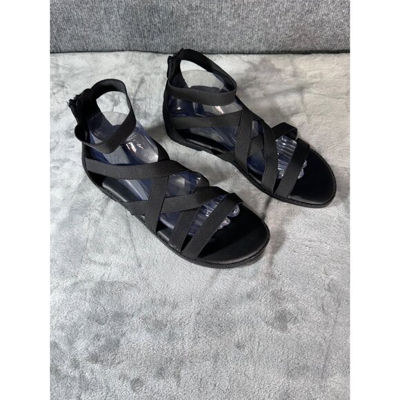 Torrid Womens shoes 8.5WW Black Gladiator Stretch Sandals Pre-Owned - Picture 1 of 16